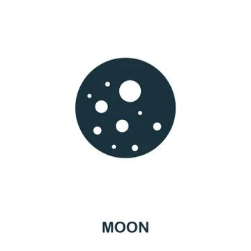 Moon icon. Flat style icon design. UI. Illustration of moon icon. Pictogram Stock Illustration