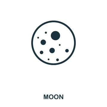 Moon icon. Flat style icon design. UI. Illustration of moon icon. Pictogram Illustrazione stock