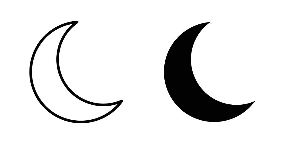 Moon icon Illustration set. Vector Eps10 for apps Stock Illustration