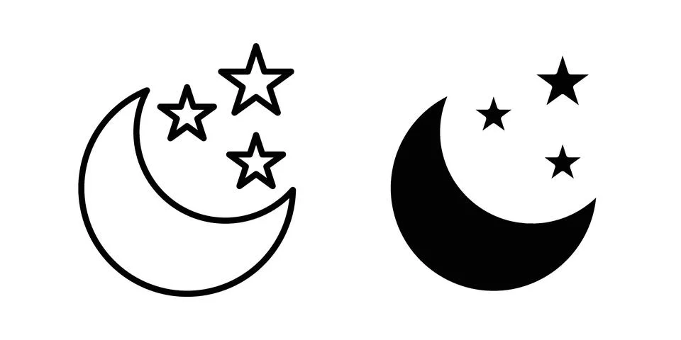 Moon icon Illustration set. Vector Eps10 for apps Stock Illustration
