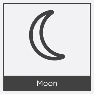 Moon icon isolated on white background Free Stock Illustration