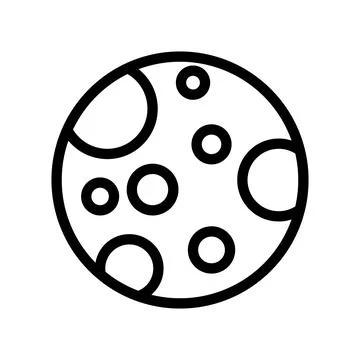 Moon icon line isolated on white background. Black flat thin icon on modern.. Stock Illustration