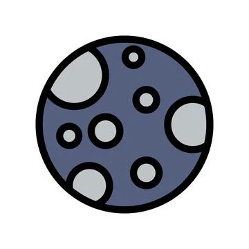 Moon icon line isolated on white background. Black flat thin icon on modern.. Stock Illustration