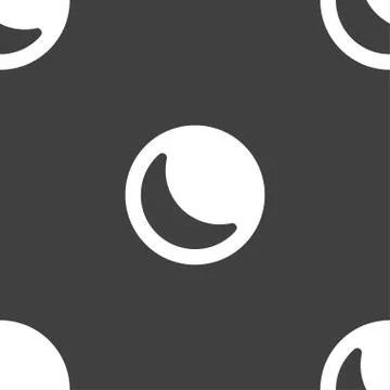 Moon icon sign. Seamless pattern on a gray background. Vector Stock Illustration