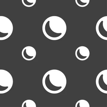 Moon icon sign. Seamless pattern on a gray background. Illustrazione stock