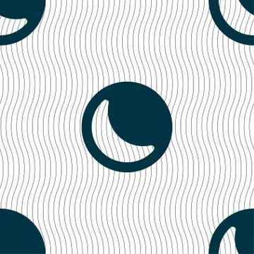 Moon icon sign. Seamless pattern with geometric texture. Vector Stock Illustration