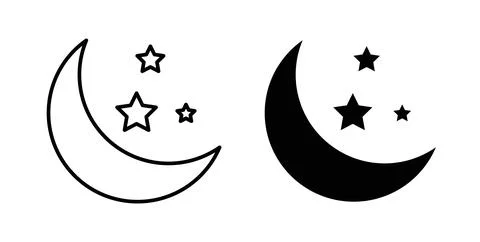 Moon icon symbol. Flat Vector illustration Stock Illustration