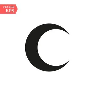 Moon icon vector. black night symbol. Trendy flat ui sign design. Graphic pic Stock Illustration