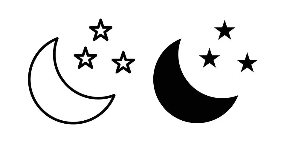 Moon icon vector design illustrations Stock Illustration