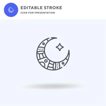 Moon icon vector, filled flat sign, solid pictogram isolated on white, logo Stock Illustration