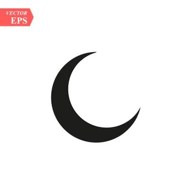 Moon icon, vector illustration. Flat downstairs style. Vector moon icon illus Stock Illustration