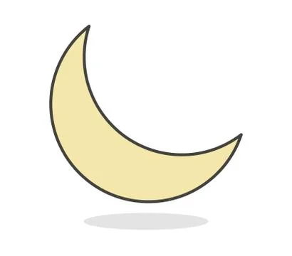 Moon icon on white background Stock Illustration