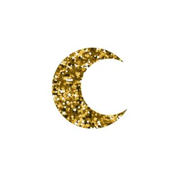 Moon icon on white background. Stock Illustration