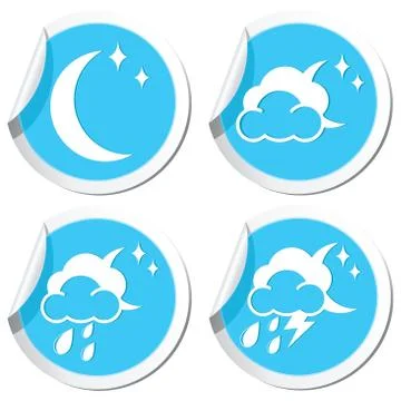 Moon icons set Stock Illustration