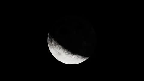 The moon illuminated by the sun in view from above Ilustração Stock