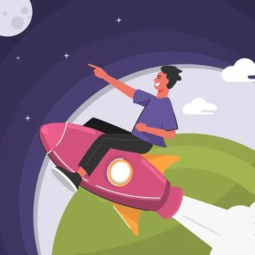 To the moon Stock Illustration