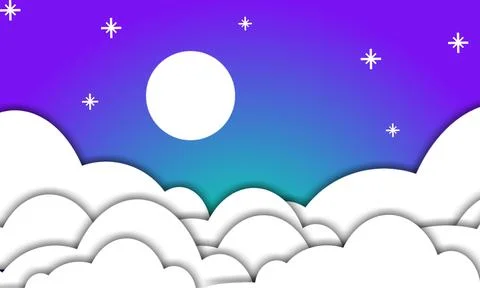 Moon illustration in the sky Stock Illustration