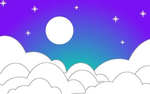 Moon illustration in the sky Stock Illustration