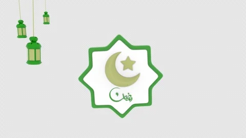 Moon islamic Muslim eid mubarak Ramadan Kareem moon 3d Animation with alpha.. Stock Footage 304024005