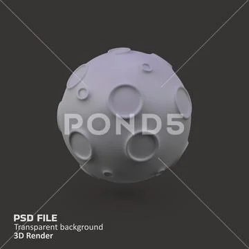 Moon isolated 3d render icon illustration Template PSD