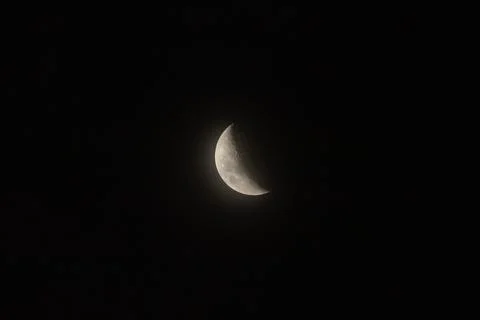 The moon in its waning phase Stock Photos