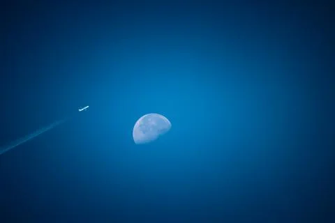 Moon With Jet Foto stock