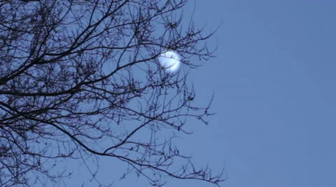 Moon just before sunset - time lapsed Stock Footage 23245617