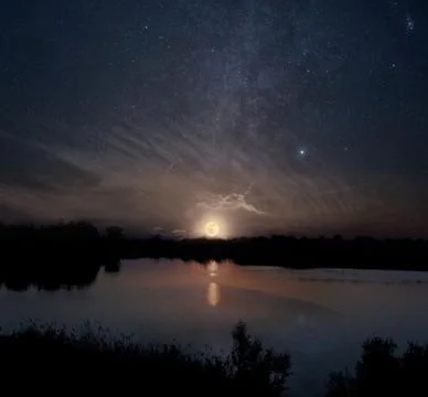 Moon lake Stock Photos