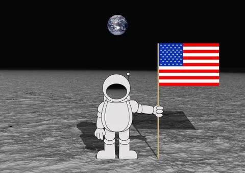 Moon Landing Stock Illustration