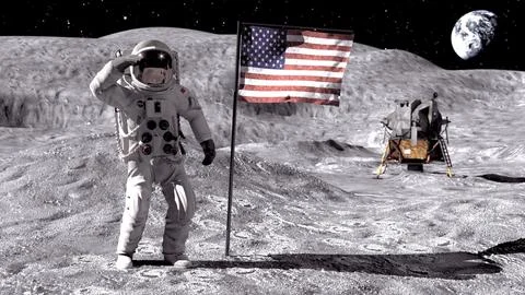 Moon Landing NASA astronaut 3D Model