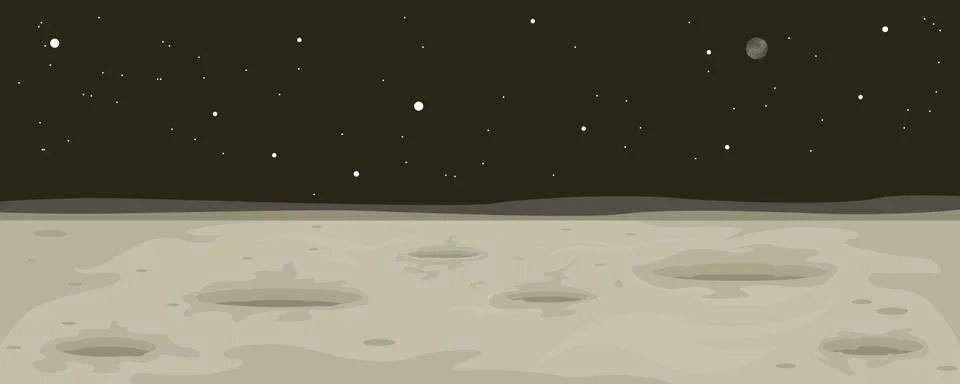 Moon Landscape Background Stock Illustration
