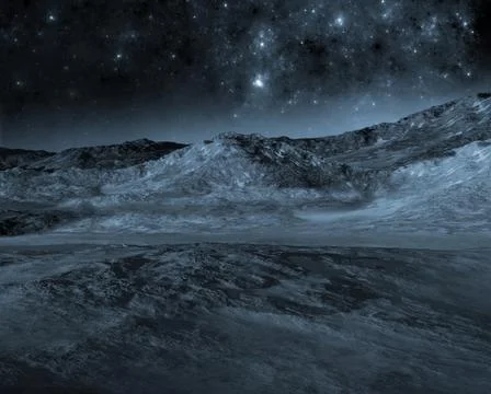 Moon landscape background Stock Illustration