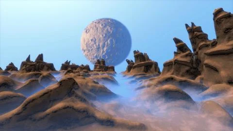 Moon landscape Stock Illustration