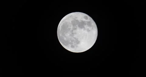 Moon large and bright super clear isolated on black Stock Footage 231747434