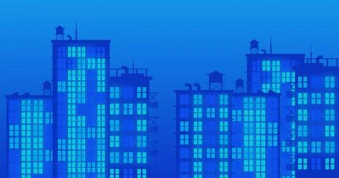 Moon with light building in high resolution. City light buildings backgroun.. Ilustración de archivo