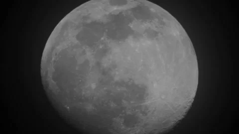 Moon With Light Clouds Moving Across It Stock Footage 149226739