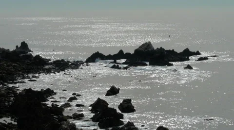 Moon light on the ocean surface Stock Footage 54566331