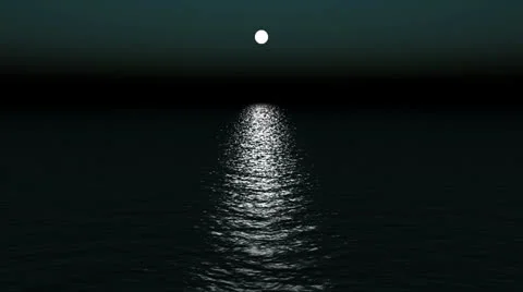 Moon light reflect on ocean. 库存影片 22514599