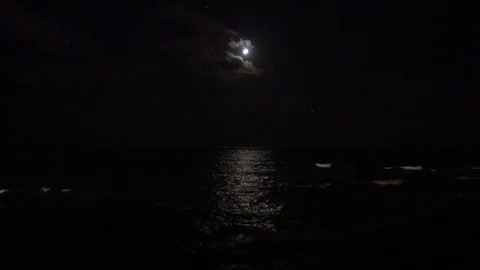 Moon Light Sea Background Stock Footage 121849290