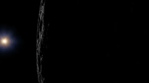 Moon. Lighting by the Sun. Satellite View Stock Footage 309476241