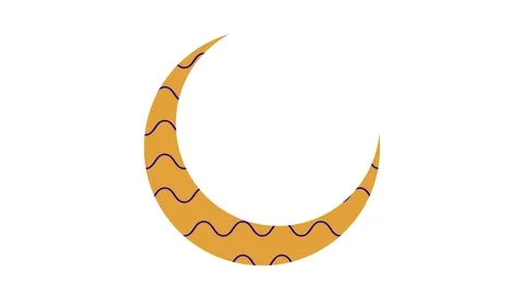 Moon with line flow animation video on white background Stock Footage 344250647