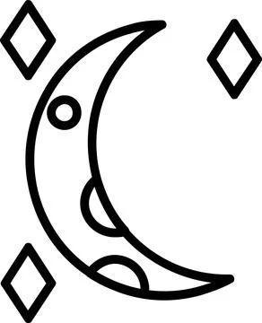 Moon Line Icon Design Stock Illustration