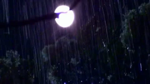 Moon Lite Purple Rain Storm Stock Footage 11482974