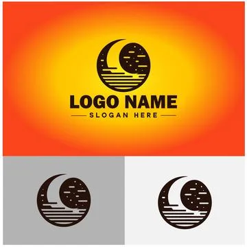 Moon logo icon vector for business brand app icon stars Moon Night bed logo.. Illustration