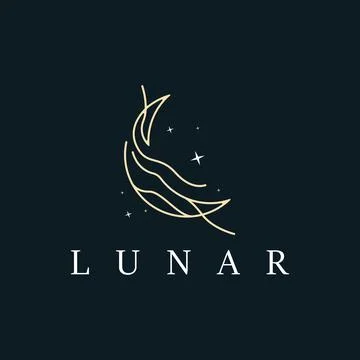 Moon Logo, Star Sky Moon Design Premium Vector Illustration Template Ilustração Stock