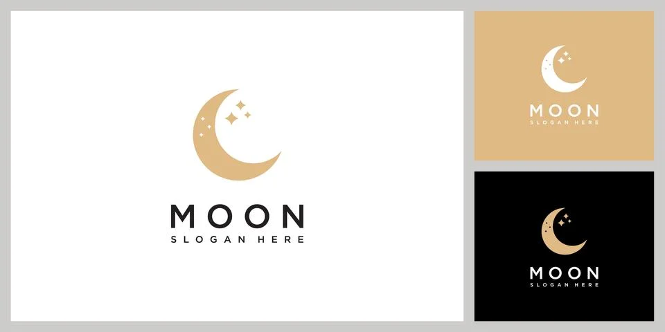 Moon logo vector design template Stock Illustration