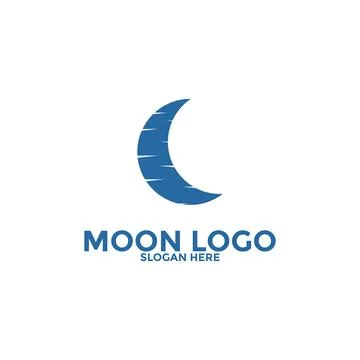 Moon logo vector icon, simple moon logo design template 스톡 일러스트