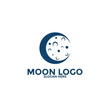 Moon logo vector icon, simple moon logo design template Stock Illustration