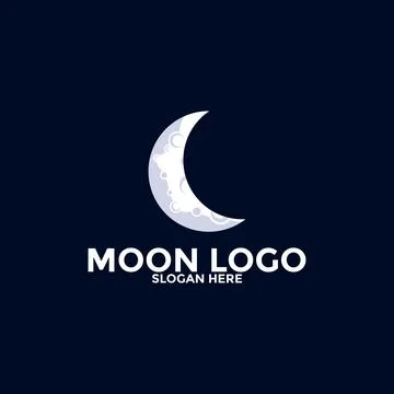 Moon logo vector icon, simple moon logo design template Stock Illustration