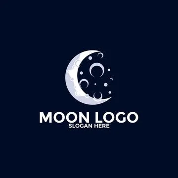 Moon logo vector icon, simple moon logo design template Stock Illustration